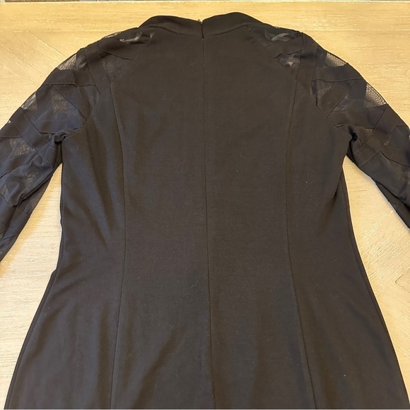 Boston Proper Black Sheath V-Neck Long Sleeve Dress - Picture 7 of 9